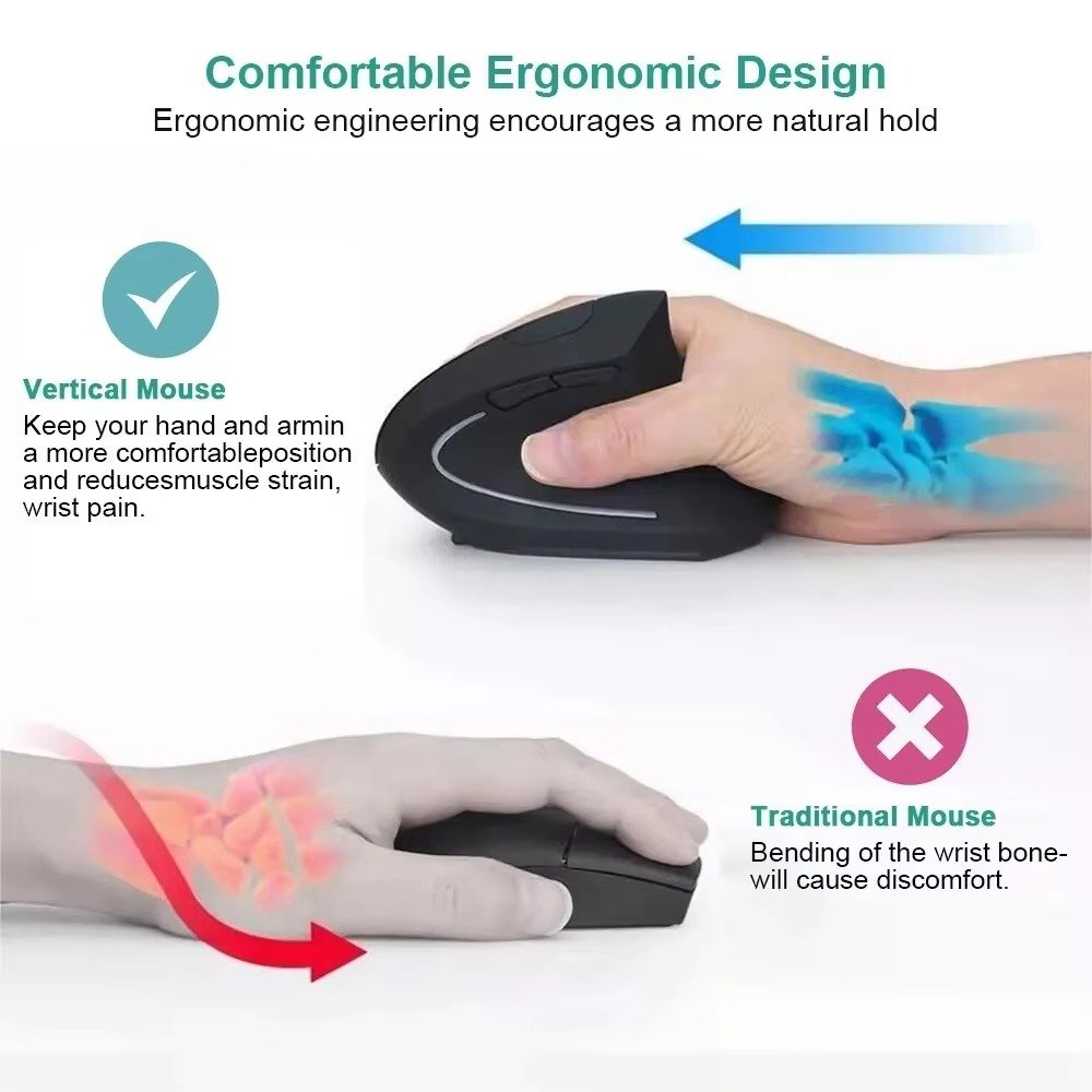 Vertical Mouse Ergonomic 2.4GHz Wireless Optical Mice - Image 6